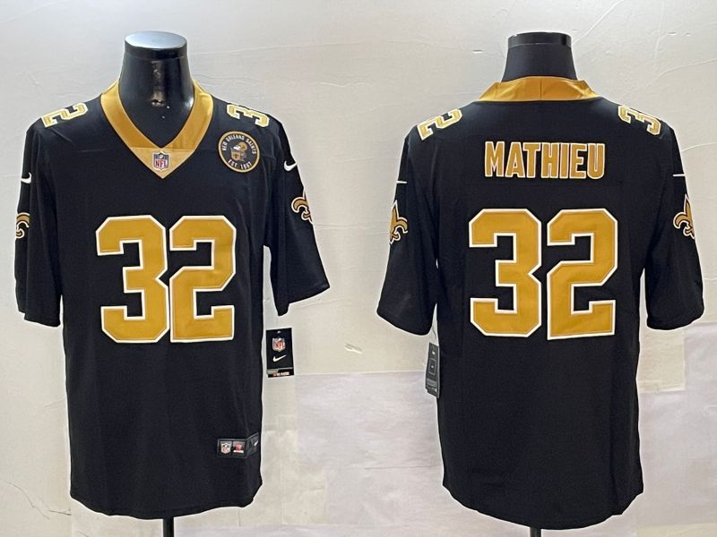 Men New Orleans Saints #32 Mathieu Black Second generation 2024 Nike Limited NFL Jersey style 3->new orleans saints->NFL Jersey